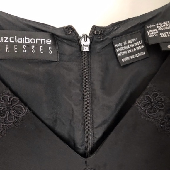 Formal black dress with lace detail. - Picture 2 of 2